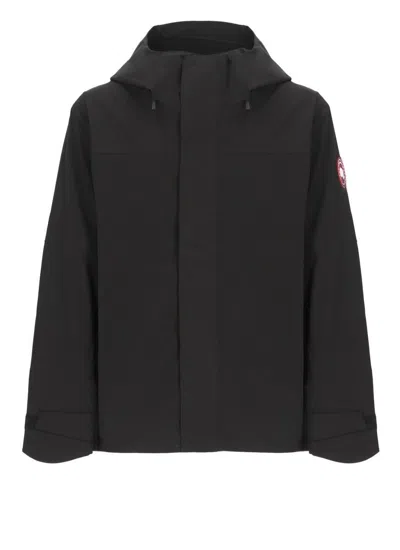 Canada Goose Adjustable Cuffs Hood Long Sleeves Pockets In Black