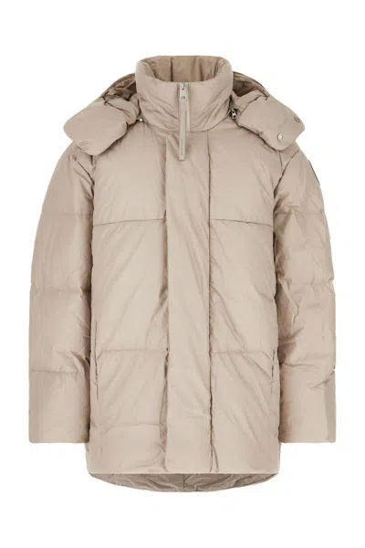 Canada Goose Cotton Umba Down Jacket With Concealed Drawstring In Limestone