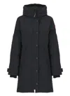 Canada Goose Long Sleeve Padded Quilted Coat With Cuffs In Black