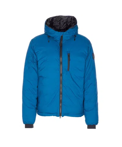 Canada Goose Down Jacket With Hood And Pockets In Blue