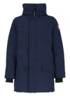 Canada Goose High-collar Down Jacket With Concealed Front Zipper In Blue