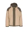 Canada Goose Hooded Shearling Effect Jacket With Contrast Panels In Brown