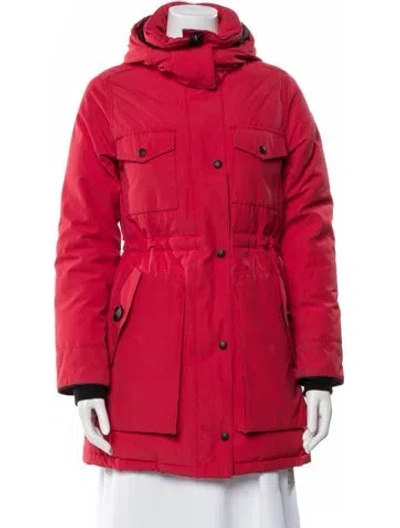Pre-owned Canada Goose Colorblock Pattern Down Coat In Red