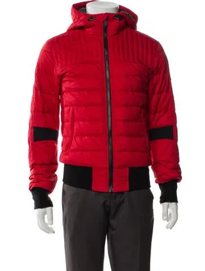 Pre-owned Canada Goose Colorblock Pattern Puffer Coat In Red