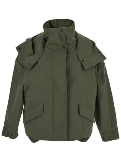 Canada Goose Concealed Fastened Hooded Jacket In Green