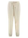 Canada Goose Cotton Sweatpants With Elastic Cuffs And Waistband In White