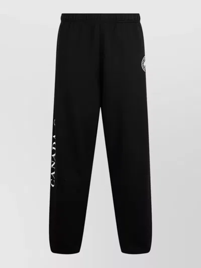 Canada Goose Cotton Jogger Trousers Tapered Leg Style In Black
