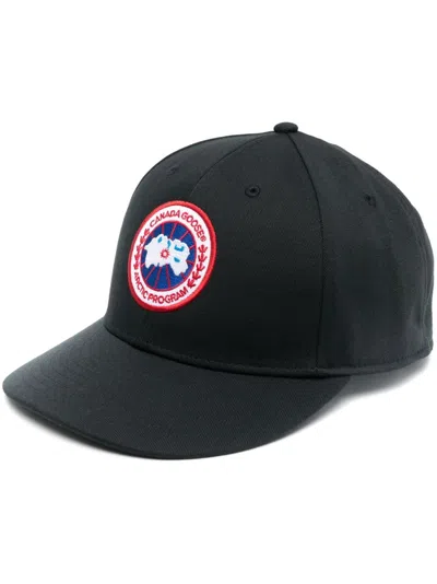 Canada Goose Cotton Logo Baseball Cap In Black