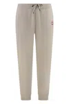 Canada Goose Cotton Track-pants With Ribbed Cuffs In Gray