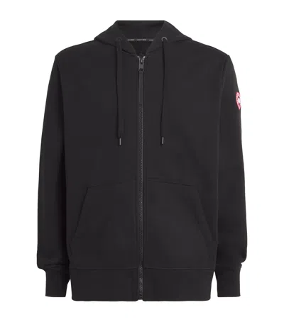 Canada Goose Cotton Zip-up Huron Hoodie In Black