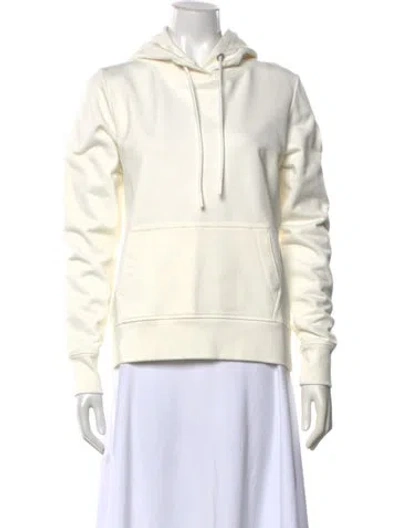 Pre-owned Canada Goose Crew Neck Long Sleeve Hoodie In White