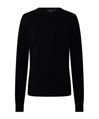 Canada Goose Crew Neck Long-sleeve Knit Top In Black