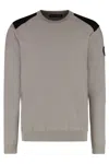 Canada Goose Crew-neck Wool Sweater Contrast Panels In Gray