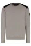 Canada Goose Crew-neck Wool Sweater Contrast Panels In Gray