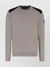 Canada Goose Crew-neck Wool Sweater Contrast Panels In Brown
