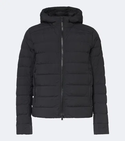 Canada Goose Crofton Enduraluxe Hooded Down Jacket In Black