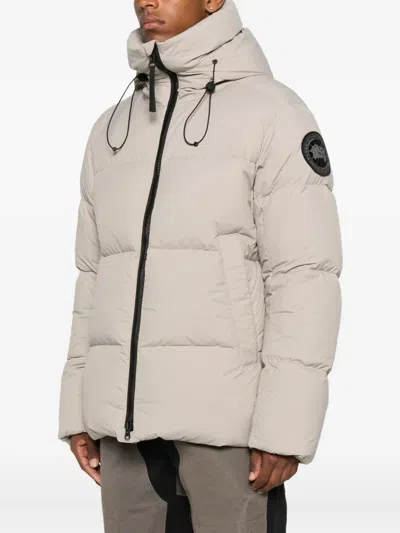 Canada Goose Hooded Puffer Jacket Elastic Cuffs In Neutral
