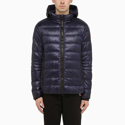 Canada Goose Crofton Hoody Padded Jacket In A Blue Technical Fabric