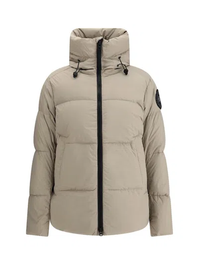 Canada Goose Hooded Puffer Jacket Elastic Cuffs In Neutral