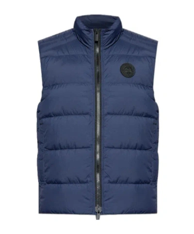 Canada Goose Quilted Logo-patch Gilet In Blue