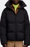 Canada Goose Crofton Water Resistant Packable 750 Fill Power Down Hooded Jacket In Black