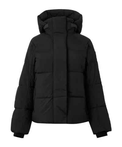 Canada Goose Cropped Black Hooded Puffer Jacket
