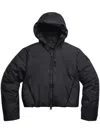 Canada Goose Cropped Black Puffer Jacket With Adjustable Hood In Black