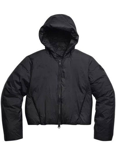 Canada Goose Cropped Black Puffer Jacket With Adjustable Hood