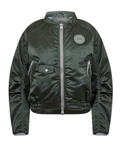 Canada Goose Cropped Bomber Jacket In Black