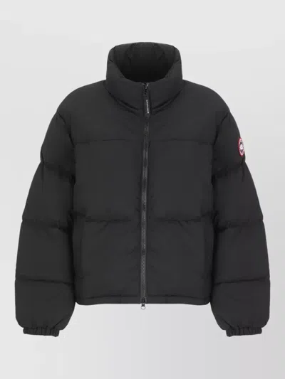 Canada Goose Cropped Puffer Jacket High Neck Hem Drawstring In Brown