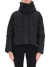Canada Goose Cropped Puffer Jacket With Concealed Zipper In Black