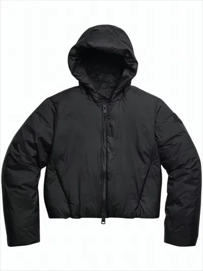 Canada Goose Cropped Black Puffer Jacket With Adjustable Hood
