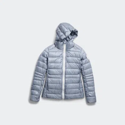 Canada Goose Logo Patch Hooded Padded Jacket In Blue