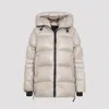 Canada Goose Hooded Quilted Puffer Side Pockets In Neutral
