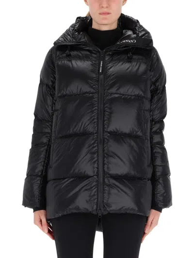 Canada Goose Cypress Padded Jacket With Adjustable Drawstring Hood In Black