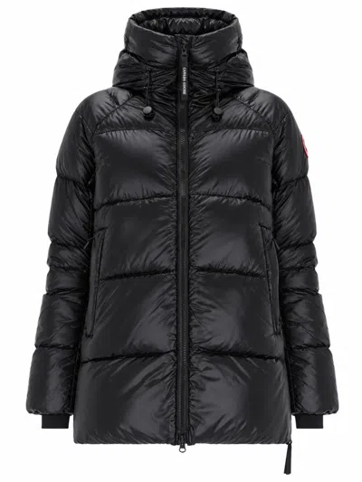 Canada Goose Cypress Padded Jacket With Adjustable Drawstring Hood In Black