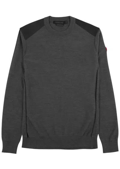 Canada Goose Dartmouth Panelled Wool Jumper In Grey