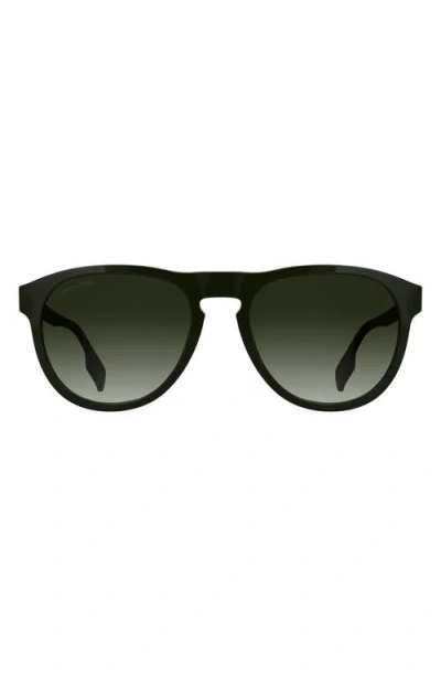 Canada Goose Disc Logo 55mm Oval Sunglasses In Black/khaki