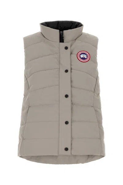 Canada Goose Dove Grey Polyester Blend Freestyle Crew Sleeveless Down Jacket In Brown