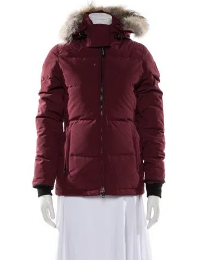 Pre-owned Canada Goose Down Coat In Burgundy