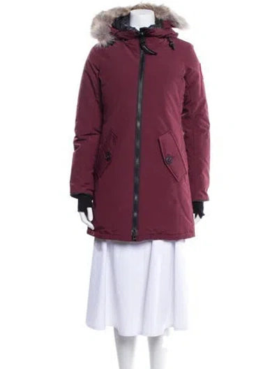 Pre-owned Canada Goose Down Coat In Burgundy