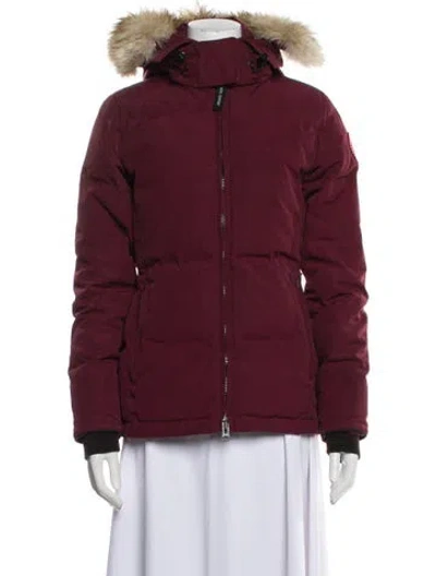 Pre-owned Canada Goose Down Coat In Burgundy