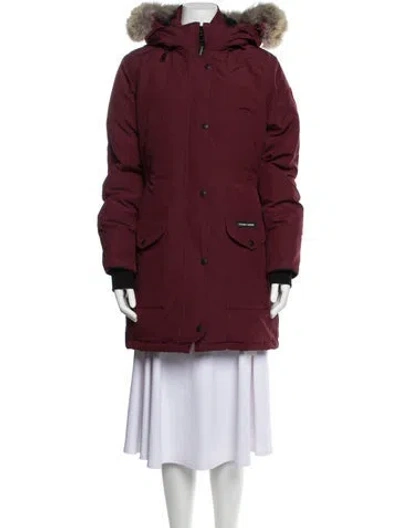 Pre-owned Canada Goose Down Coat In Burgundy