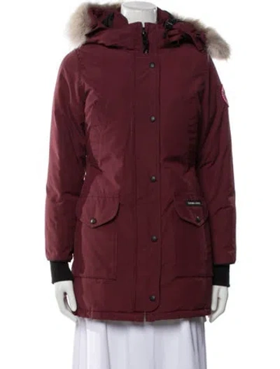 Pre-owned Canada Goose Down Coat In Burgundy