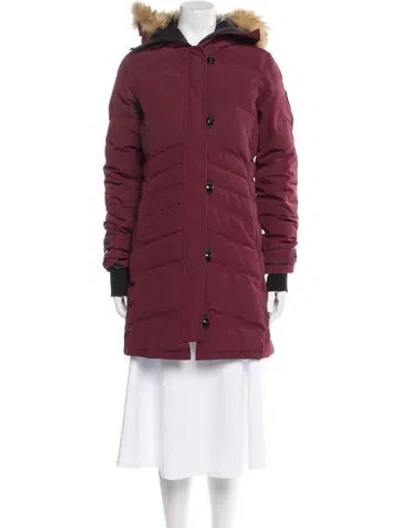 Pre-owned Canada Goose Down Coat In Burgundy