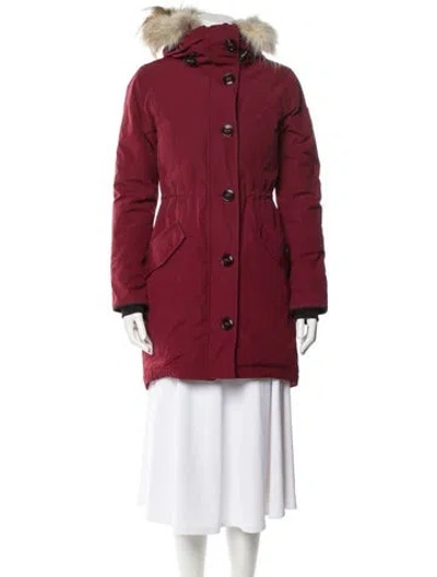Pre-owned Canada Goose Down Coat In Burgundy