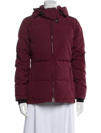 Pre-owned Canada Goose Down Coat In Burgundy
