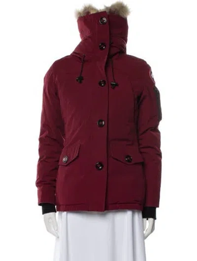 Pre-owned Canada Goose Down Coat In Burgundy
