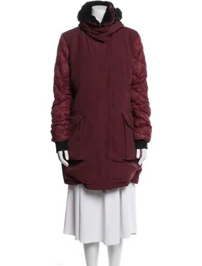 Pre-owned Canada Goose Down Coat In Burgundy