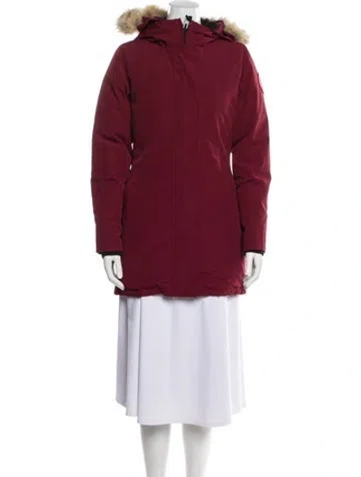 Pre-owned Canada Goose Down Coat In Burgundy